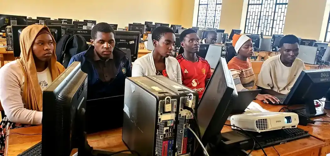 Students in the Amani College computer laboratory